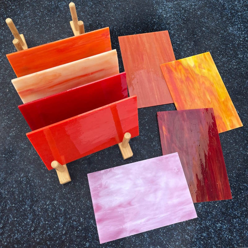 LITMIND 8 Sheets Red Stained Glass Sheets Variety Pack, 4 x 6 inch Glass Mosaic Tiles for Art Crafts, Art Glass Pack, Mixed Colors and Patterns (Shades of Red) - Image 4